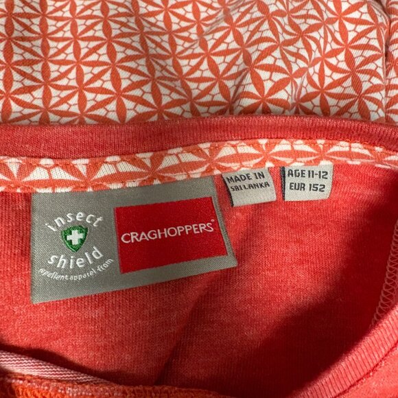 Craghoppers Insect Shield Long Sleeve Top Girls Age 11-12 Red White Outdoors - Picture 3 of 9
